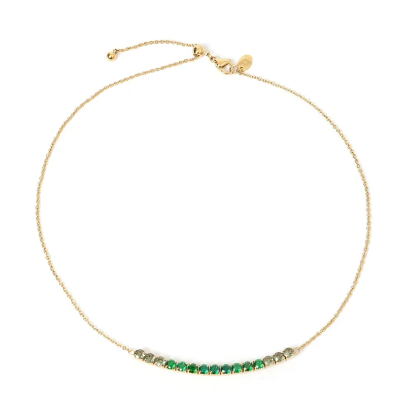 Zalia Gold Necklace - Emerald sold by Arms Of Eve