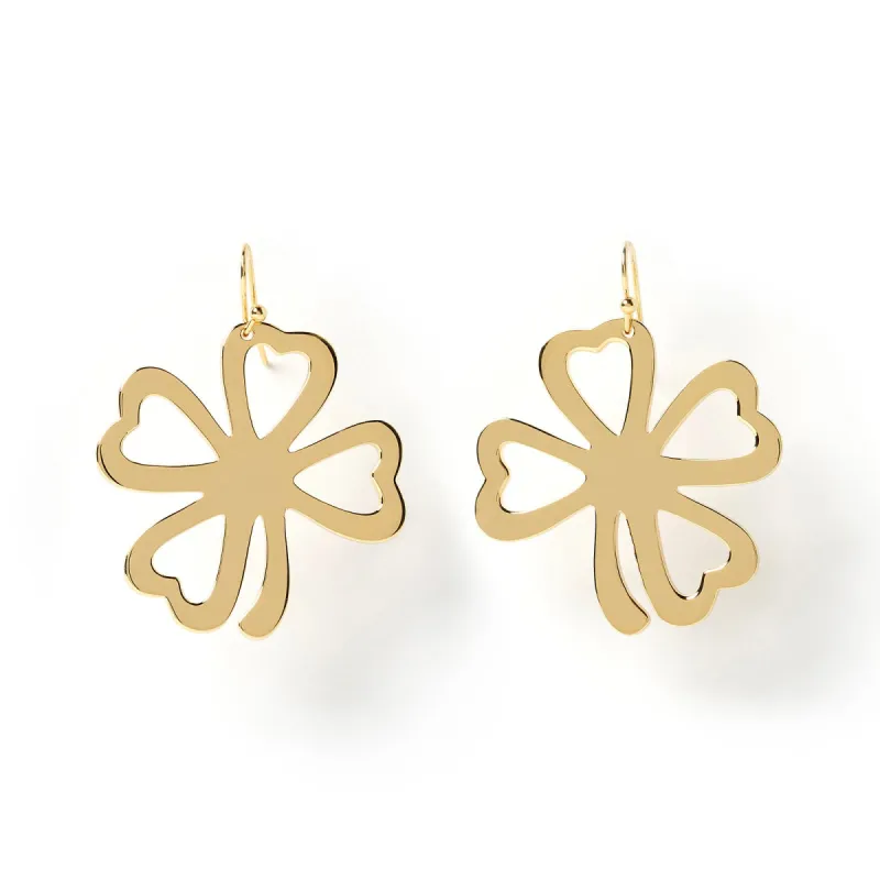 Rahnee Gold Clover Earrings sold by Arms Of Eve