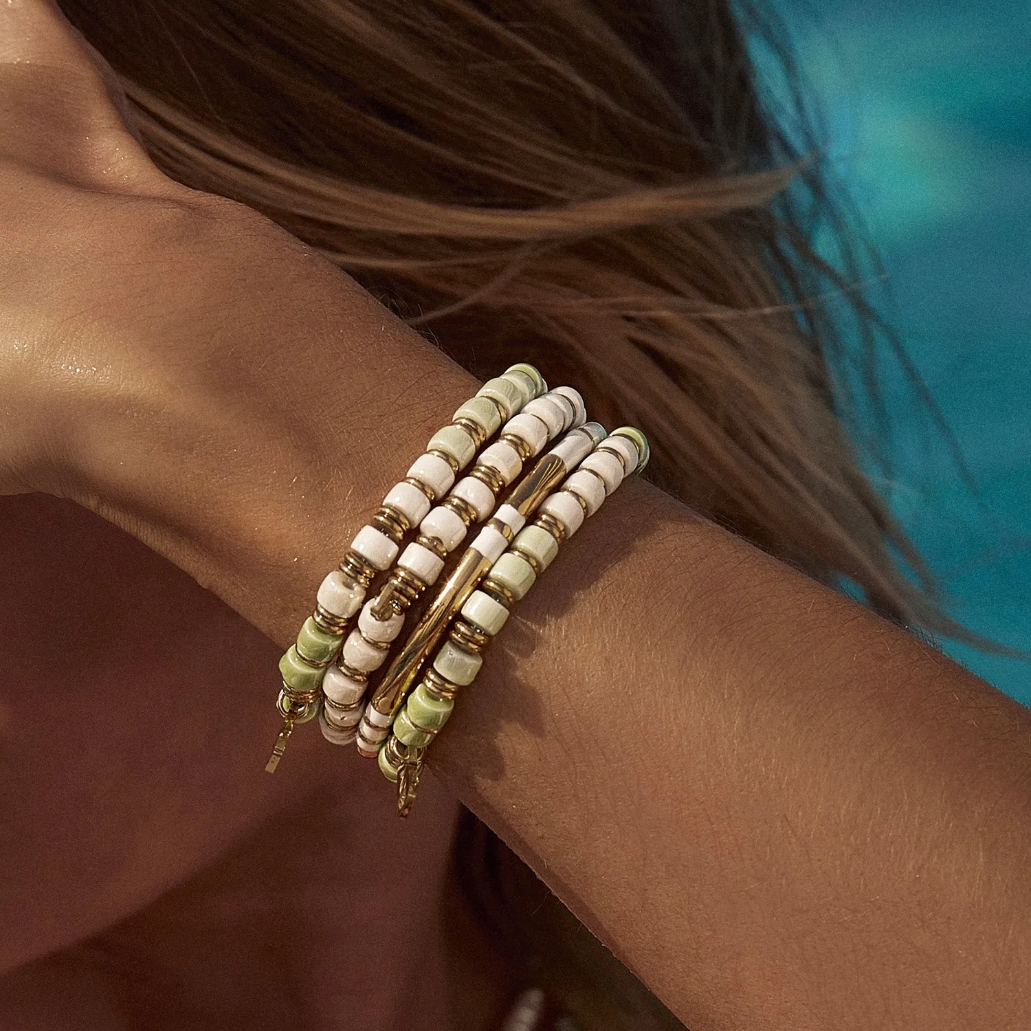 Skylar Ceramic and Gold Bracelet - Mint sold by Arms Of Eve product image thumbnail 2