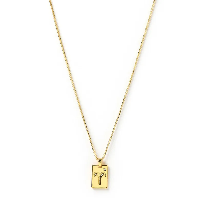Zodiac Gold Tag Necklace sold by Arms Of Eve