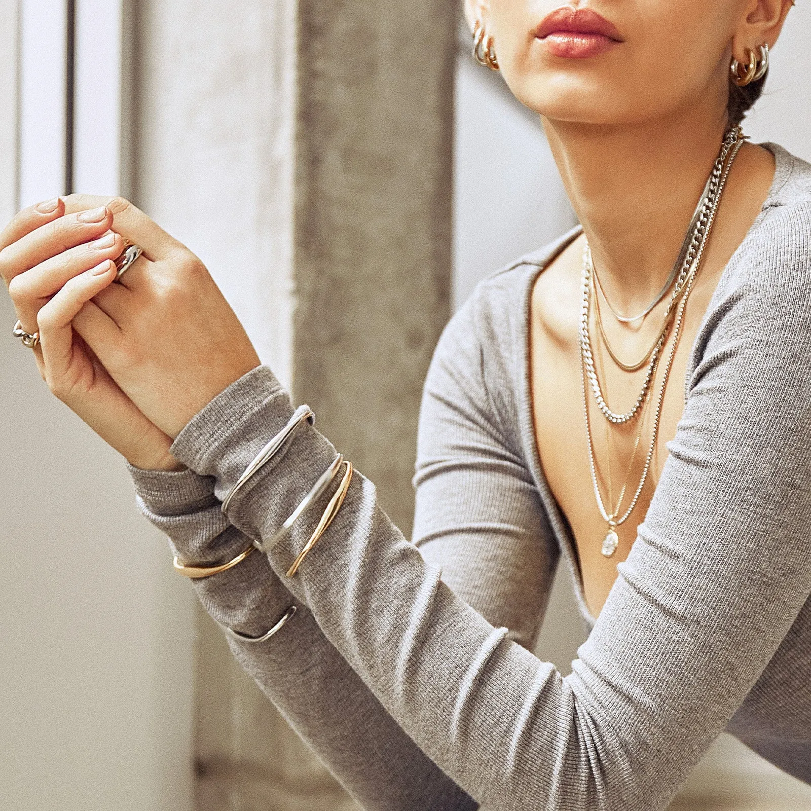 Madison Silver Cuff Bracelet sold by Arms Of Eve product image thumbnail 4