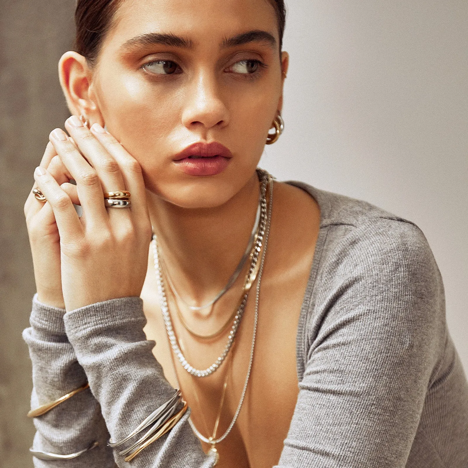 Madison Silver Cuff Bracelet sold by Arms Of Eve product image thumbnail 5