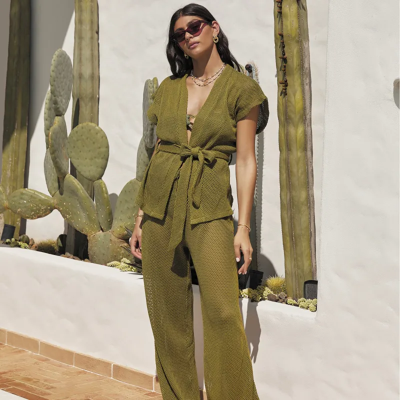 Sardinia Wrap Top - Pistachio sold by Arms Of Eve