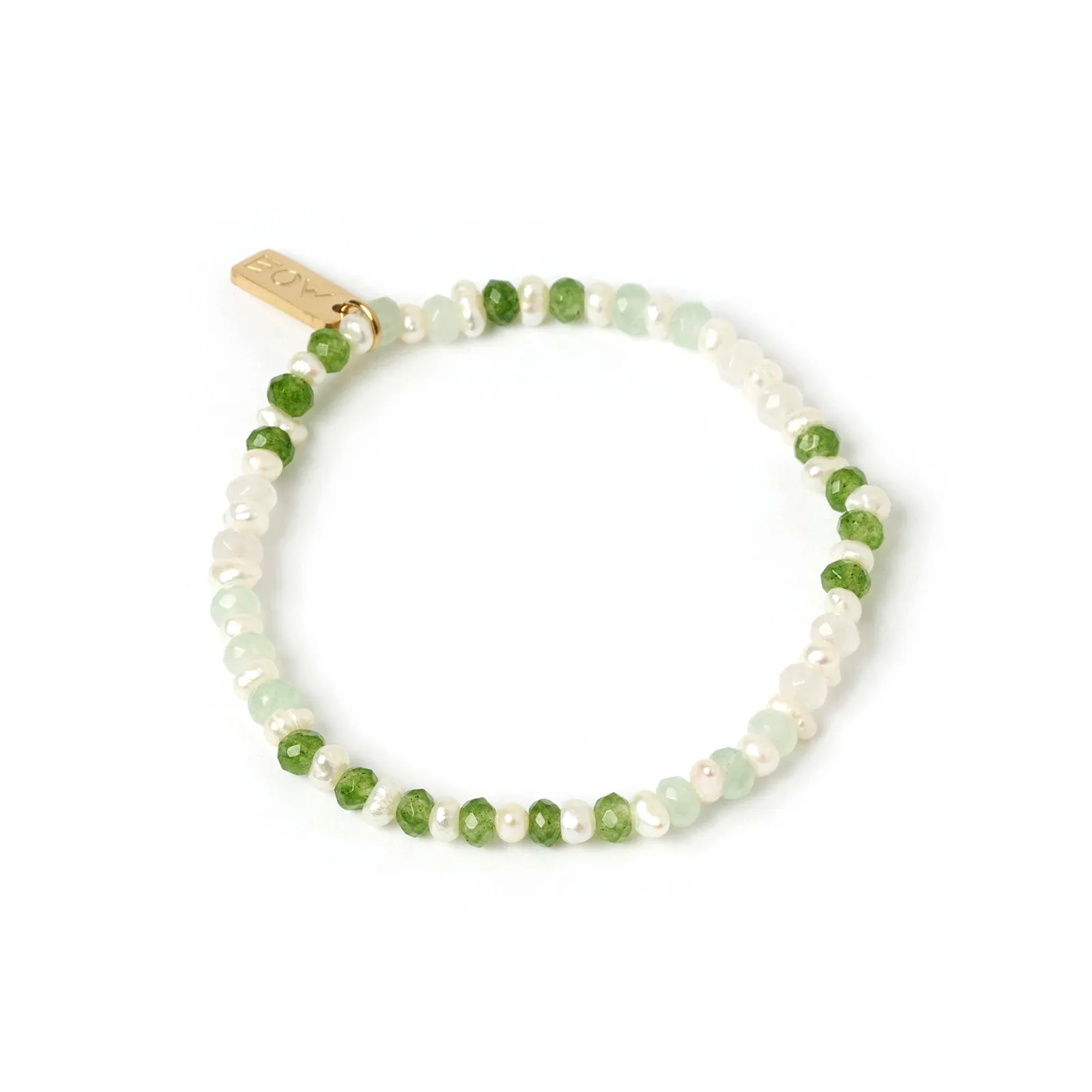 Bloom Pearl and Gemstone Bracelet - Moss sold by Arms Of Eve