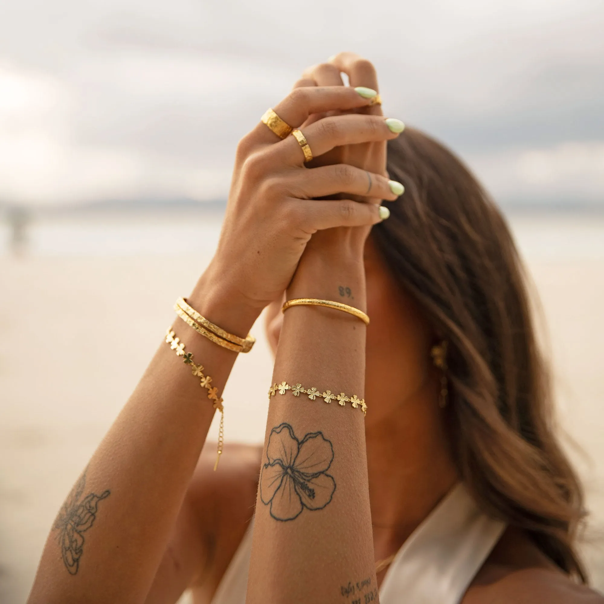 Lucky Charm Gold Clover Bracelet sold by Arms Of Eve product image thumbnail 4
