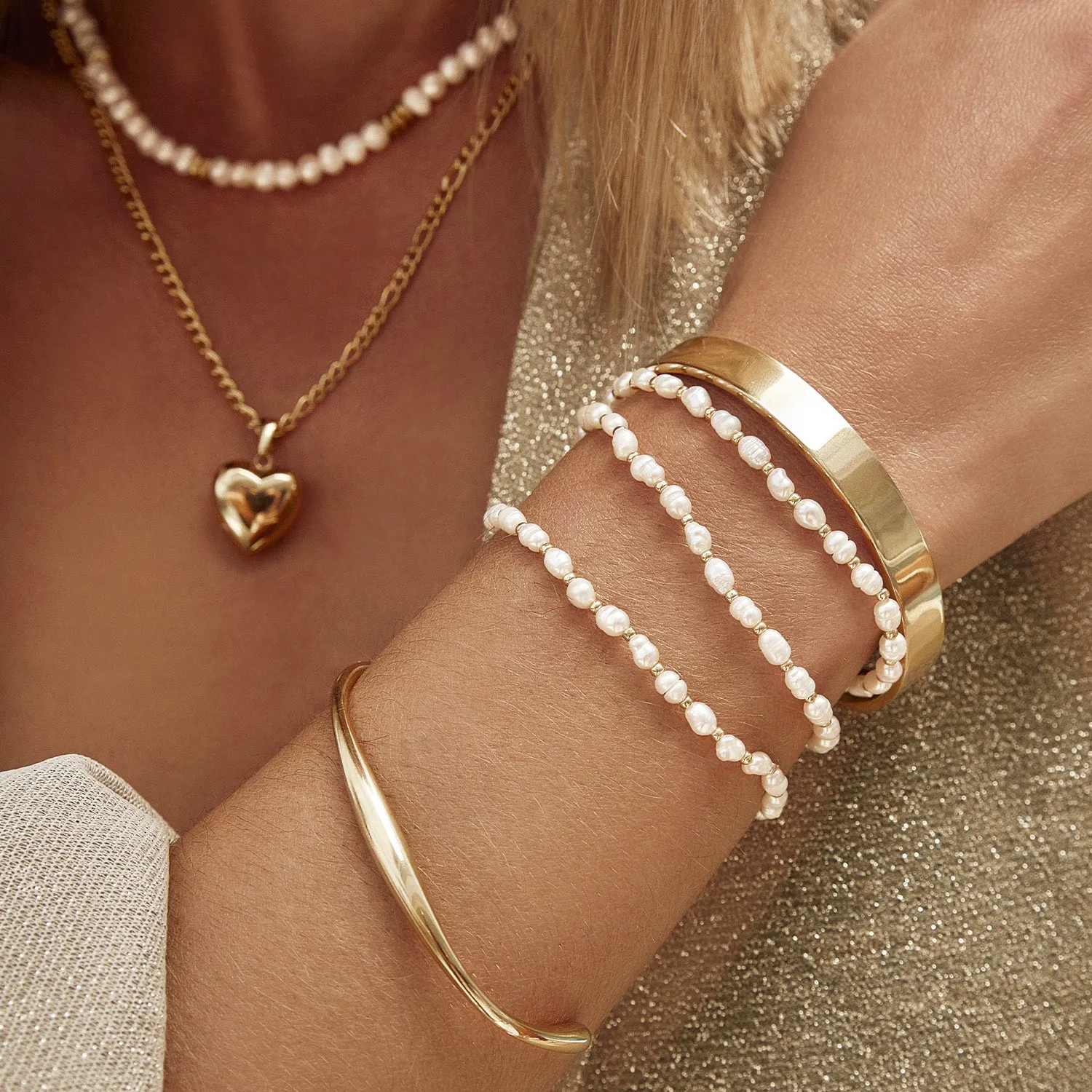 Madison Gold Cuff Bracelet sold by Arms Of Eve product image thumbnail 4