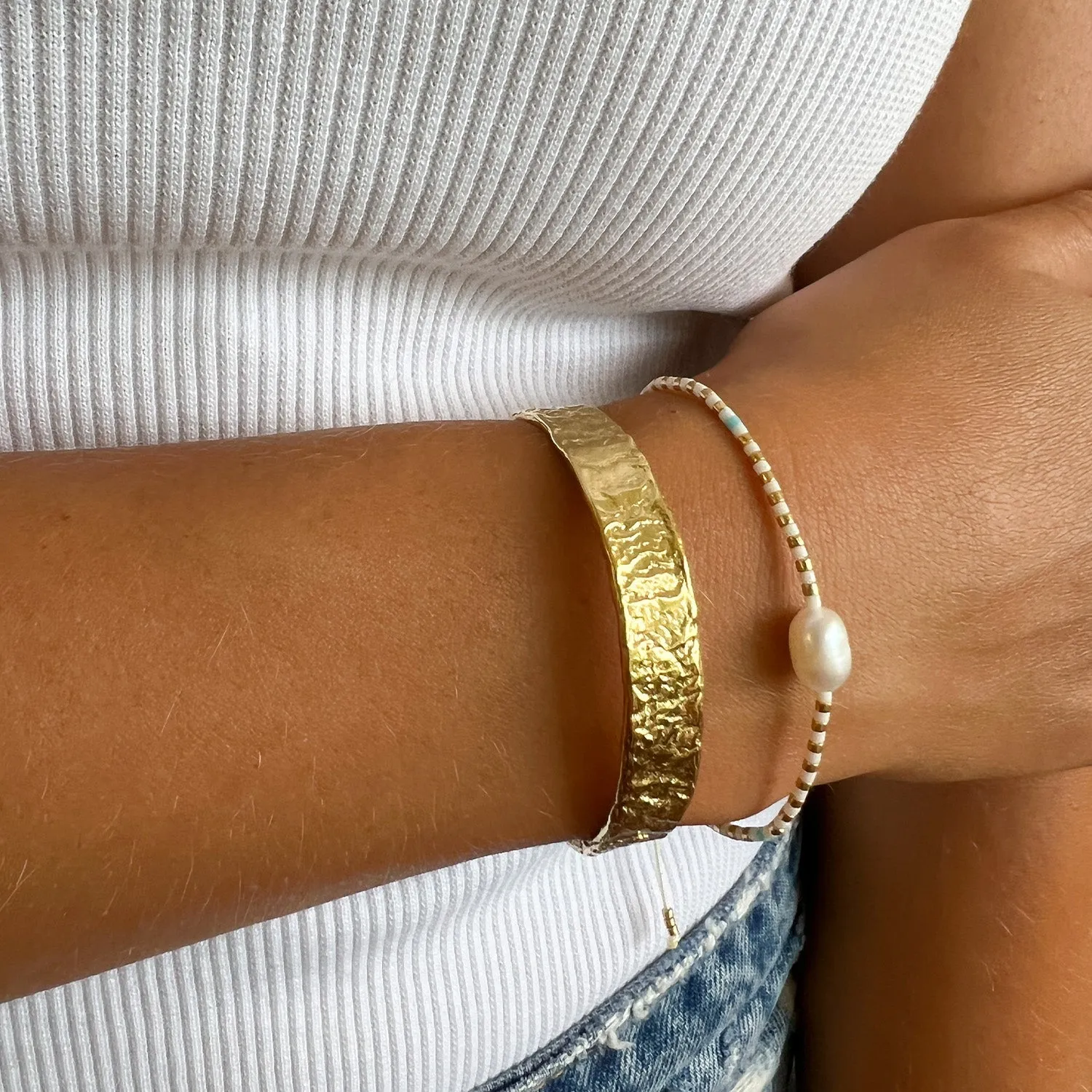 Charlotte Bracelet - White + Blue Turquoise sold by Arms Of Eve product image thumbnail 3