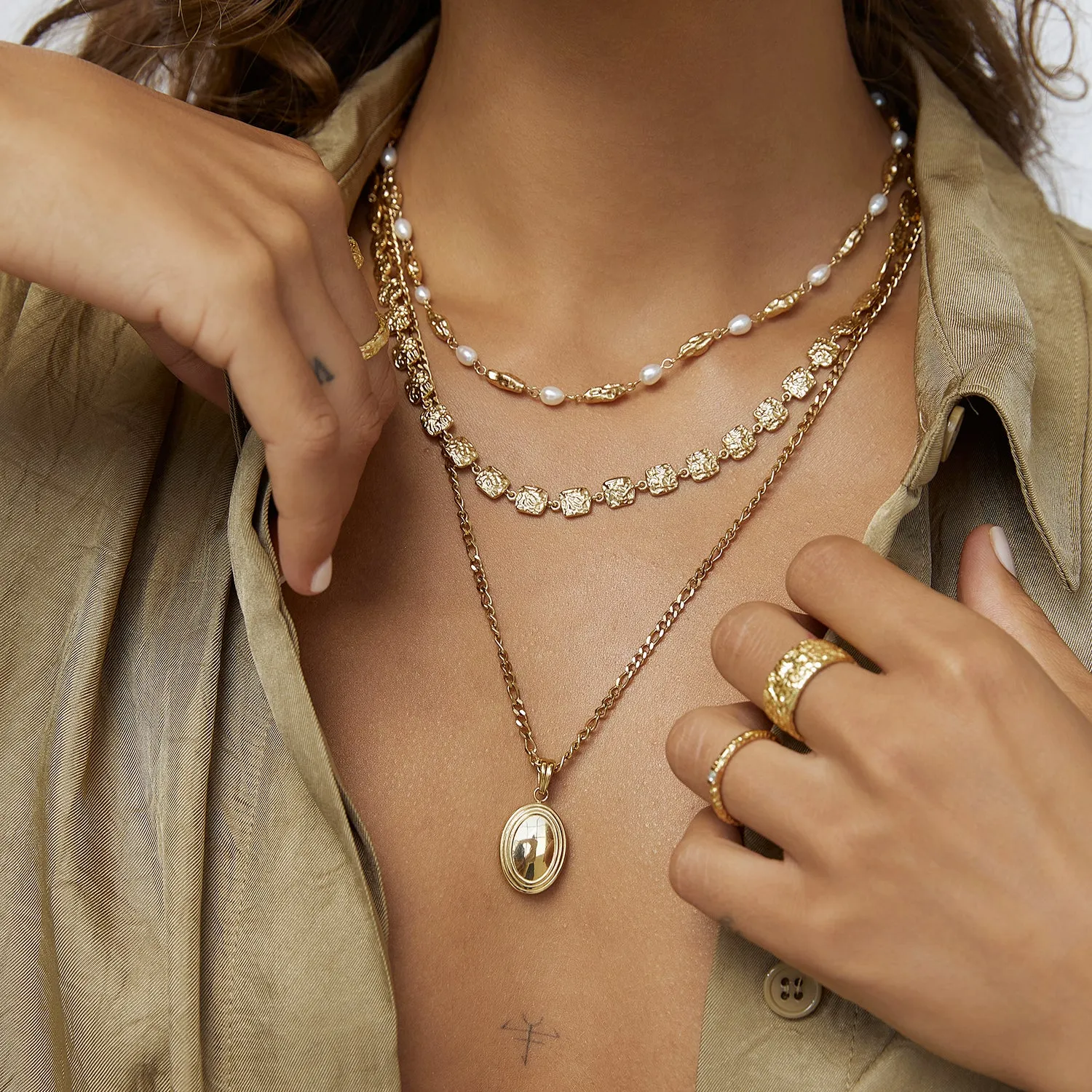 Emilia Gold Necklace sold by Arms Of Eve product image thumbnail 4