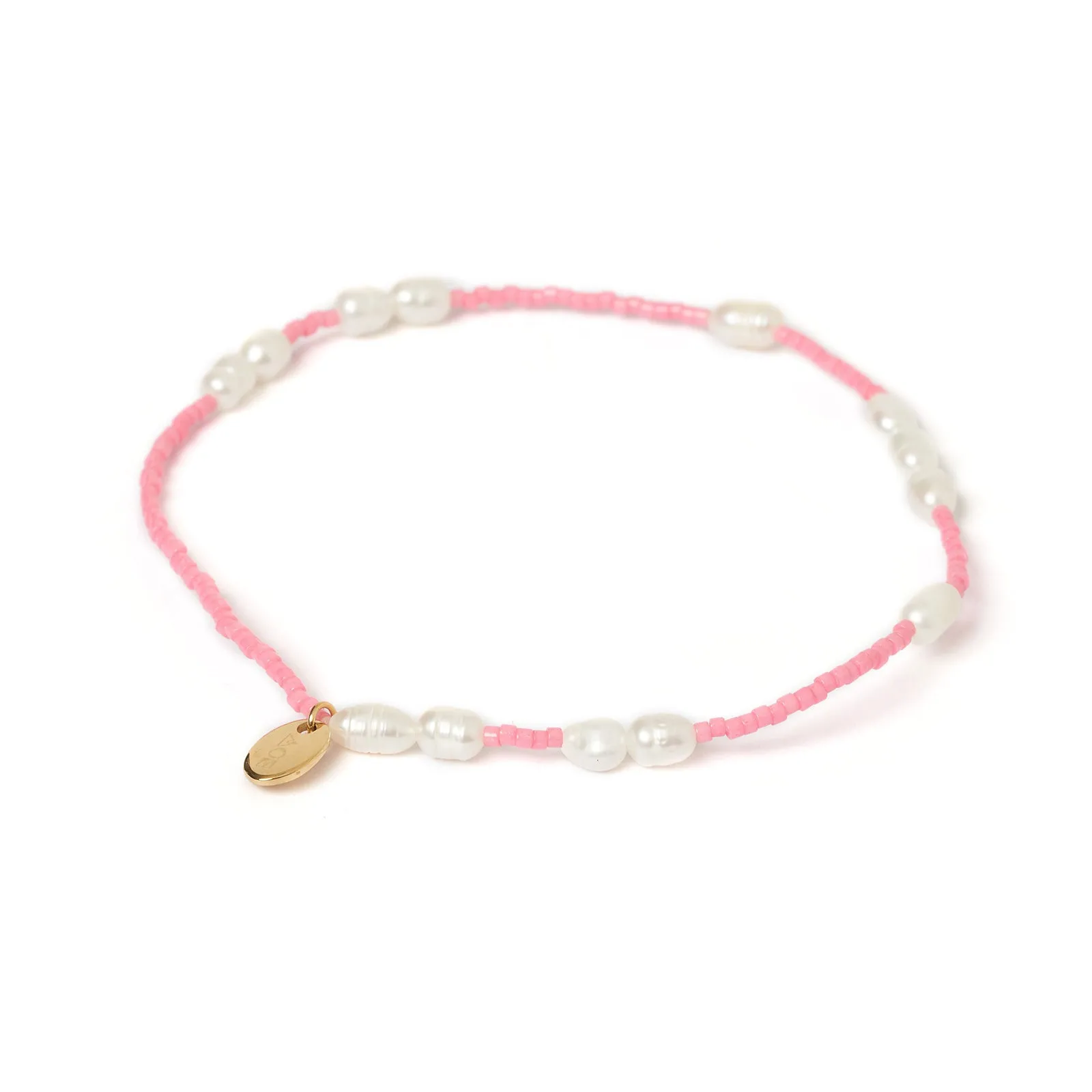 Poppy Pearl & Glass Beaded Anklet - Pink sold by Arms Of Eve product image thumbnail 5