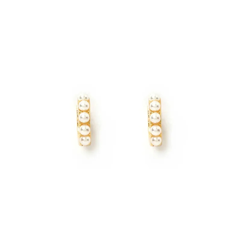 Presley Pearl Huggie Earrings sold by Arms Of Eve