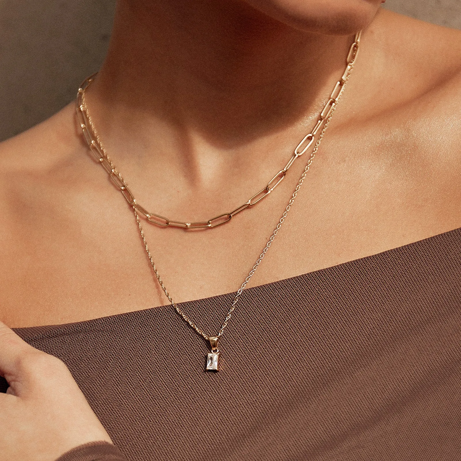 Gia Gold Necklace - Stone sold by Arms Of Eve product image thumbnail 5