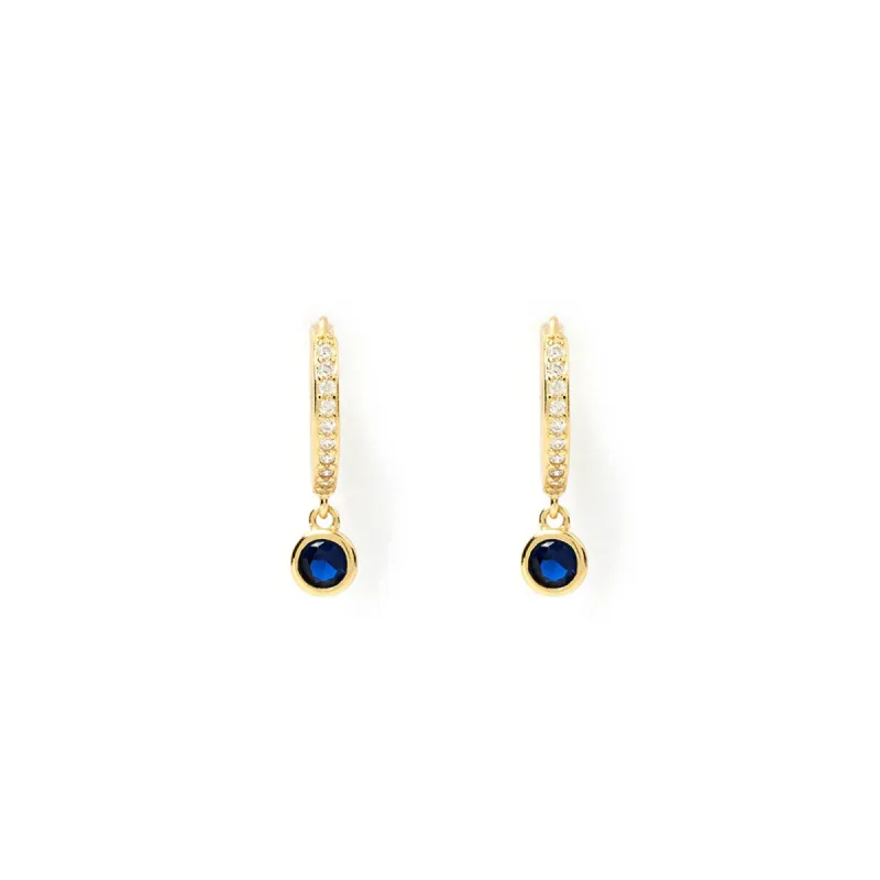Rhodes Gold Earrings - Sapphire sold by Arms Of Eve
