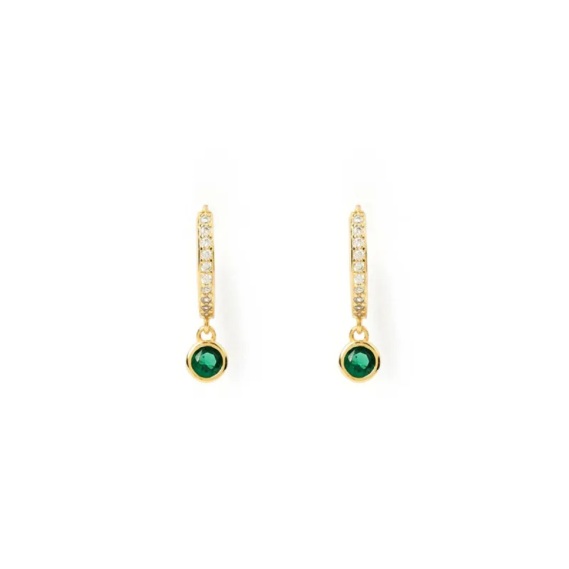 Rhodes Gold Earrings - Emerald sold by Arms Of Eve
