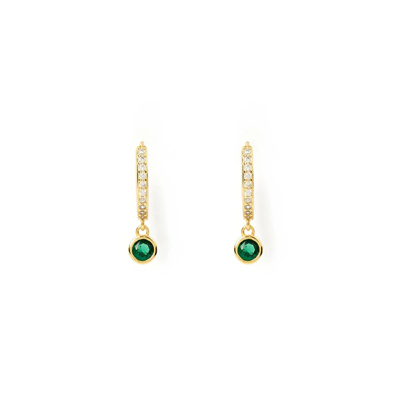 Rhodes Gold Earrings - Emerald sold by Arms Of Eve