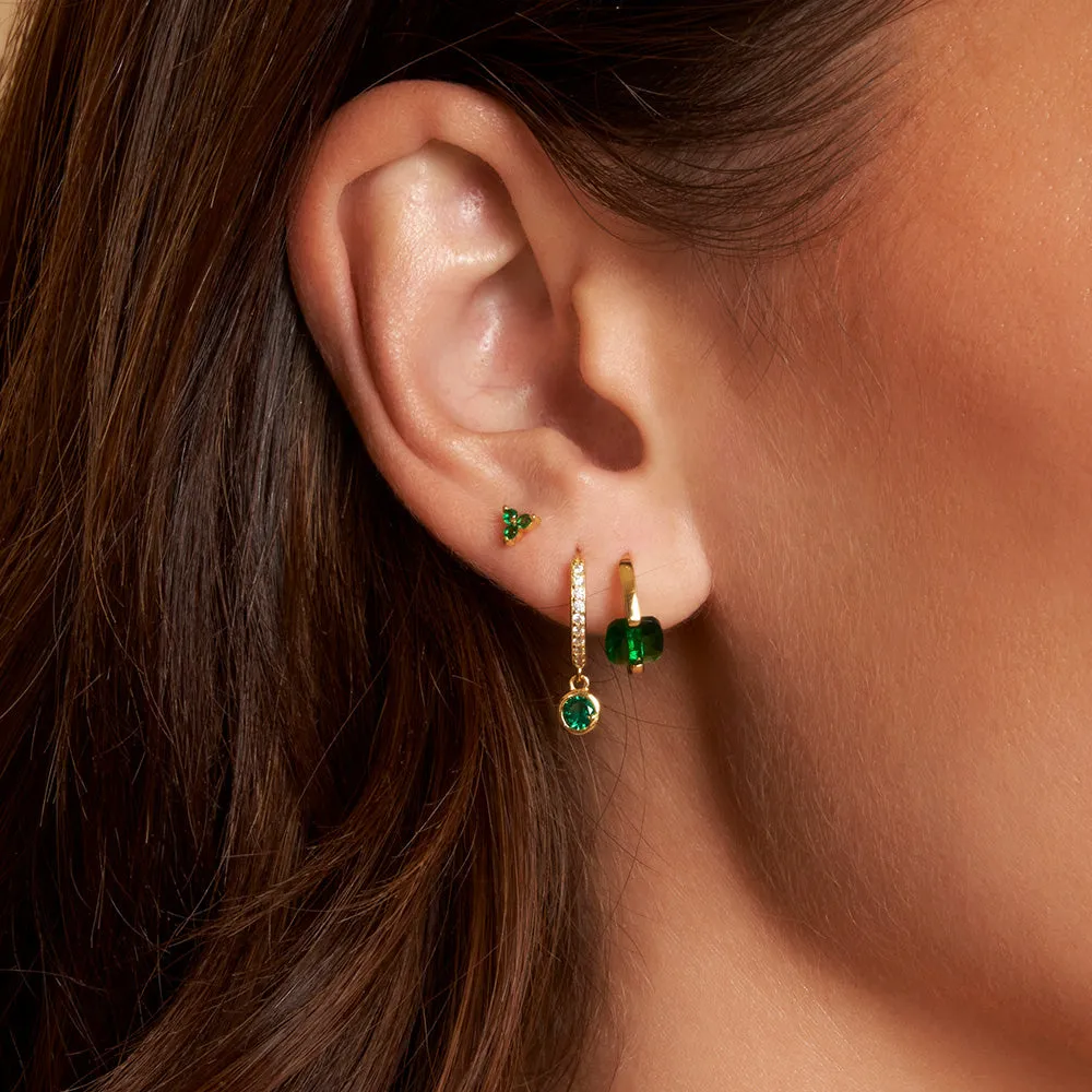 Rhodes Gold Earrings - Emerald sold by Arms Of Eve product image thumbnail 2