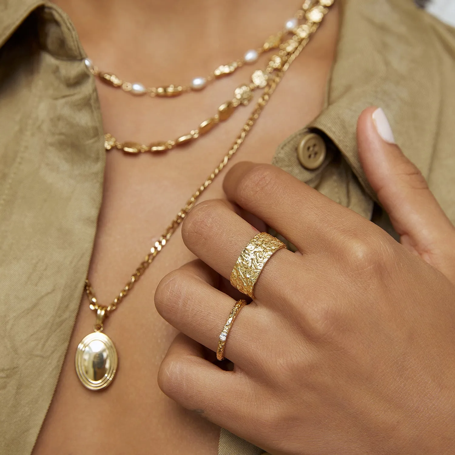 Emperor Gold Stacking Ring sold by Arms Of Eve product image thumbnail 4