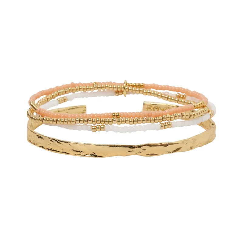 Sunshine Bracelet Stack - Coral sold by Arms Of Eve