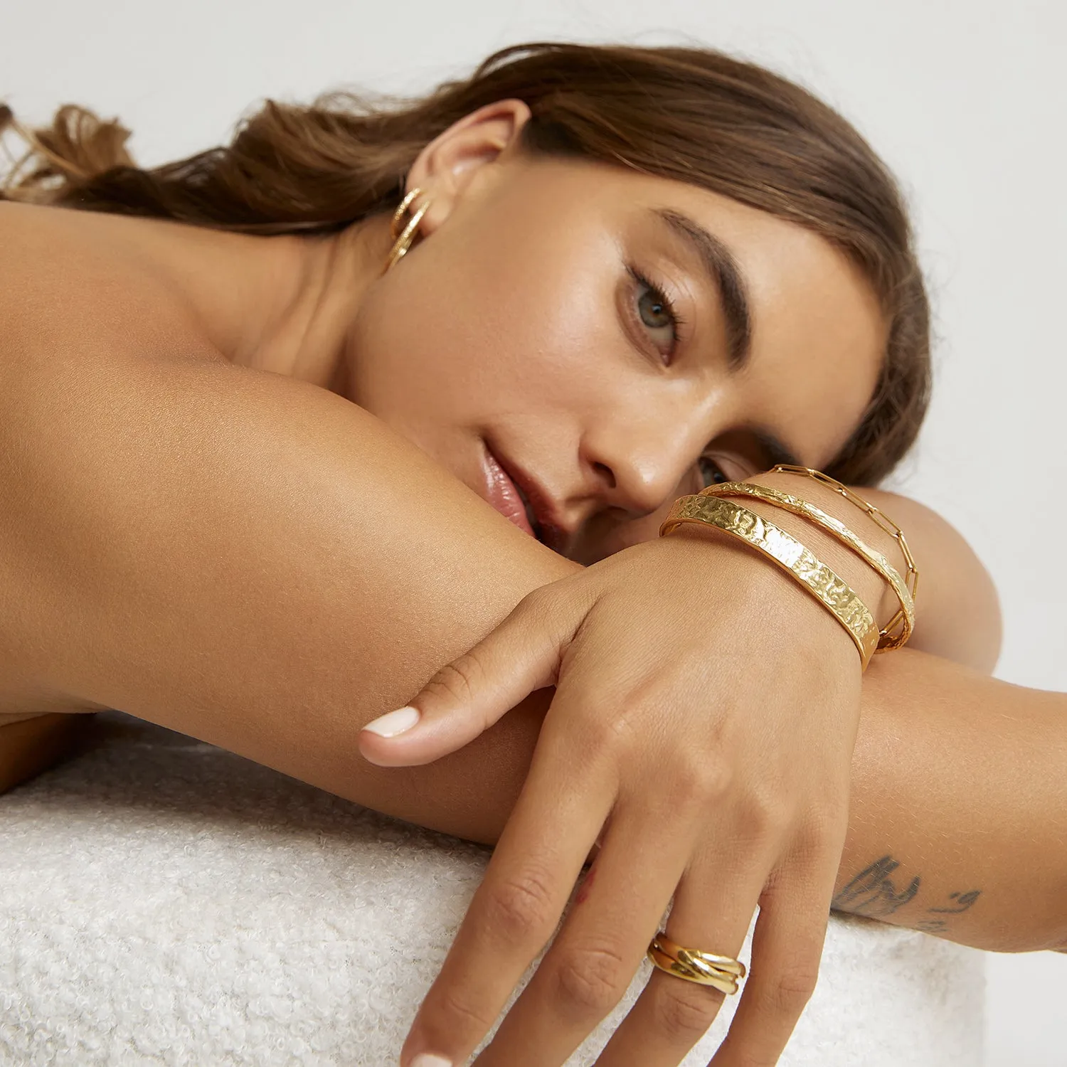 Helios Gold Cuff Bracelet sold by Arms Of Eve product image thumbnail 5