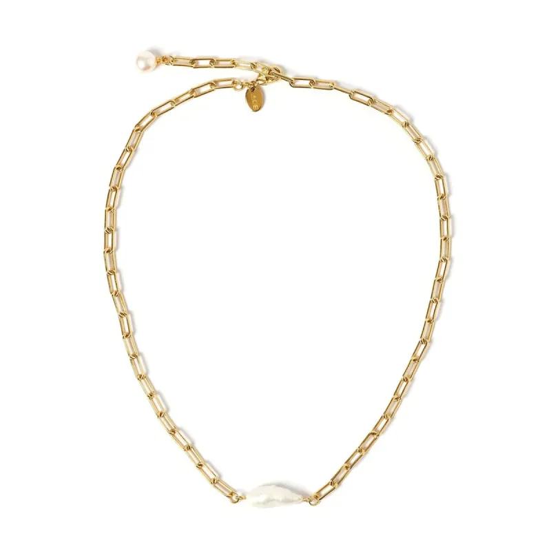 Cecilia Gold and Pearl Necklace sold by Arms Of Eve