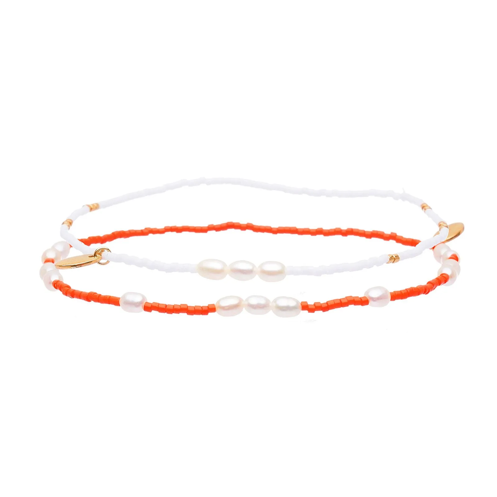 Poppy Anklet Stack - Orange sold by Arms Of Eve