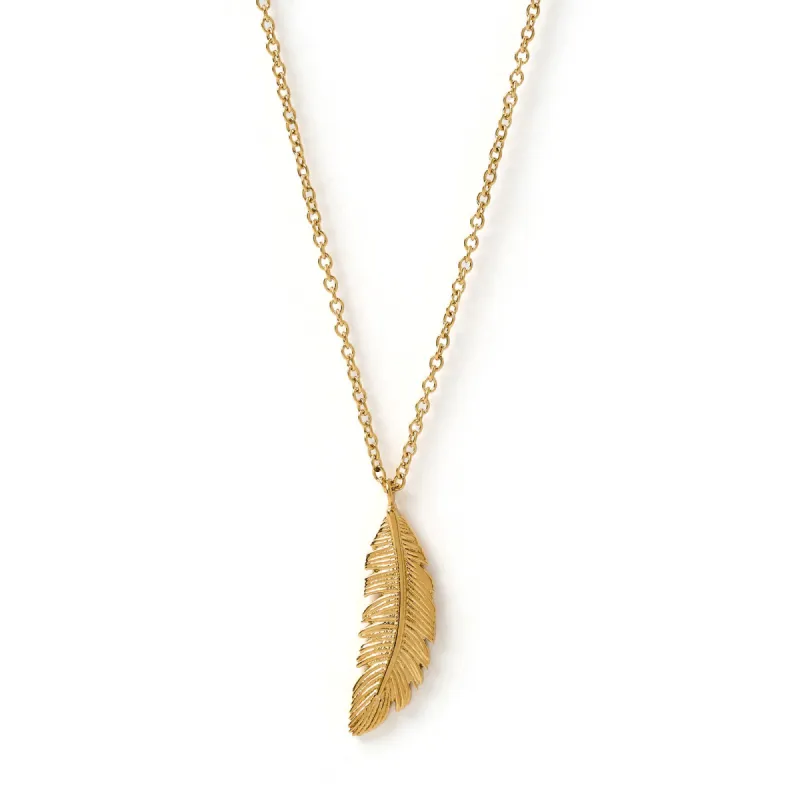 Feather Gold Necklace sold by Arms Of Eve
