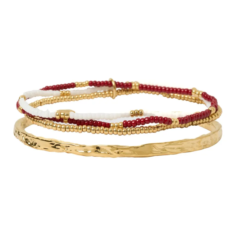 Sunshine Bracelet Stack - Burgundy sold by Arms Of Eve