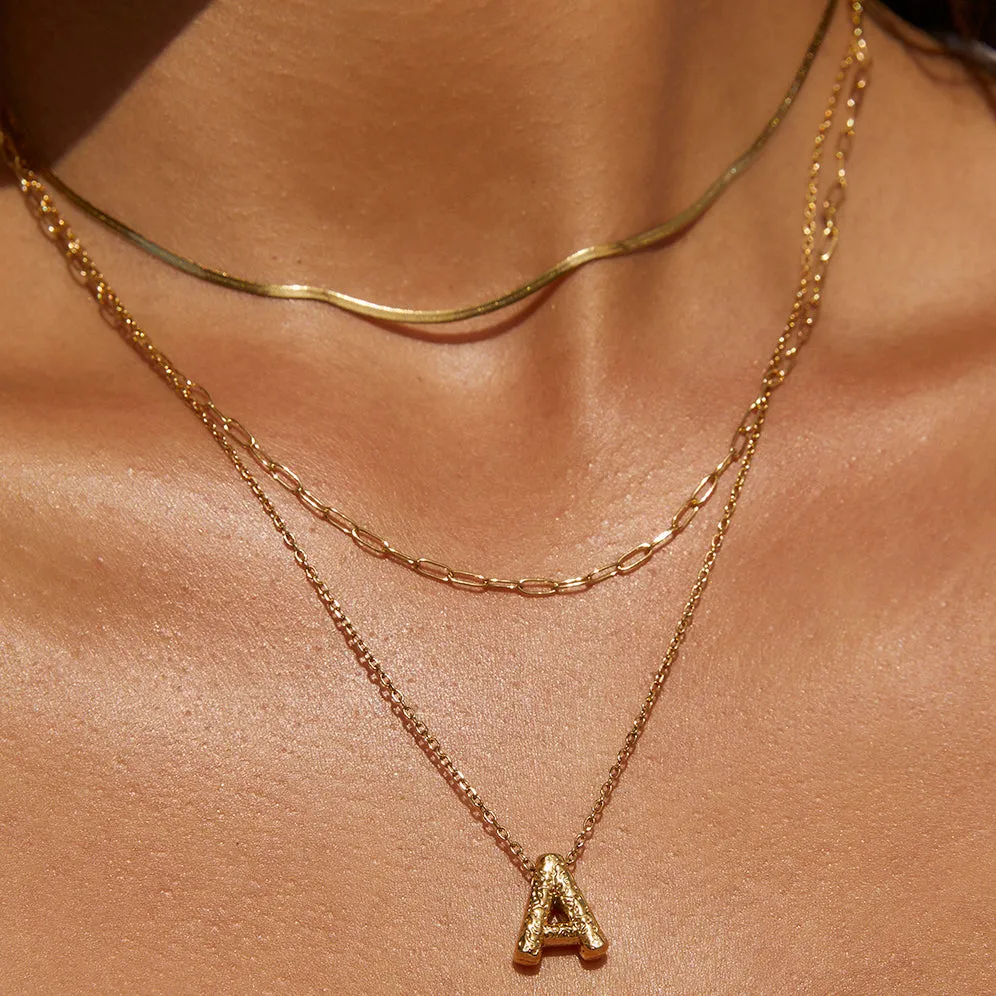 Statement Gold Letter Necklace sold by Arms Of Eve product image thumbnail 3