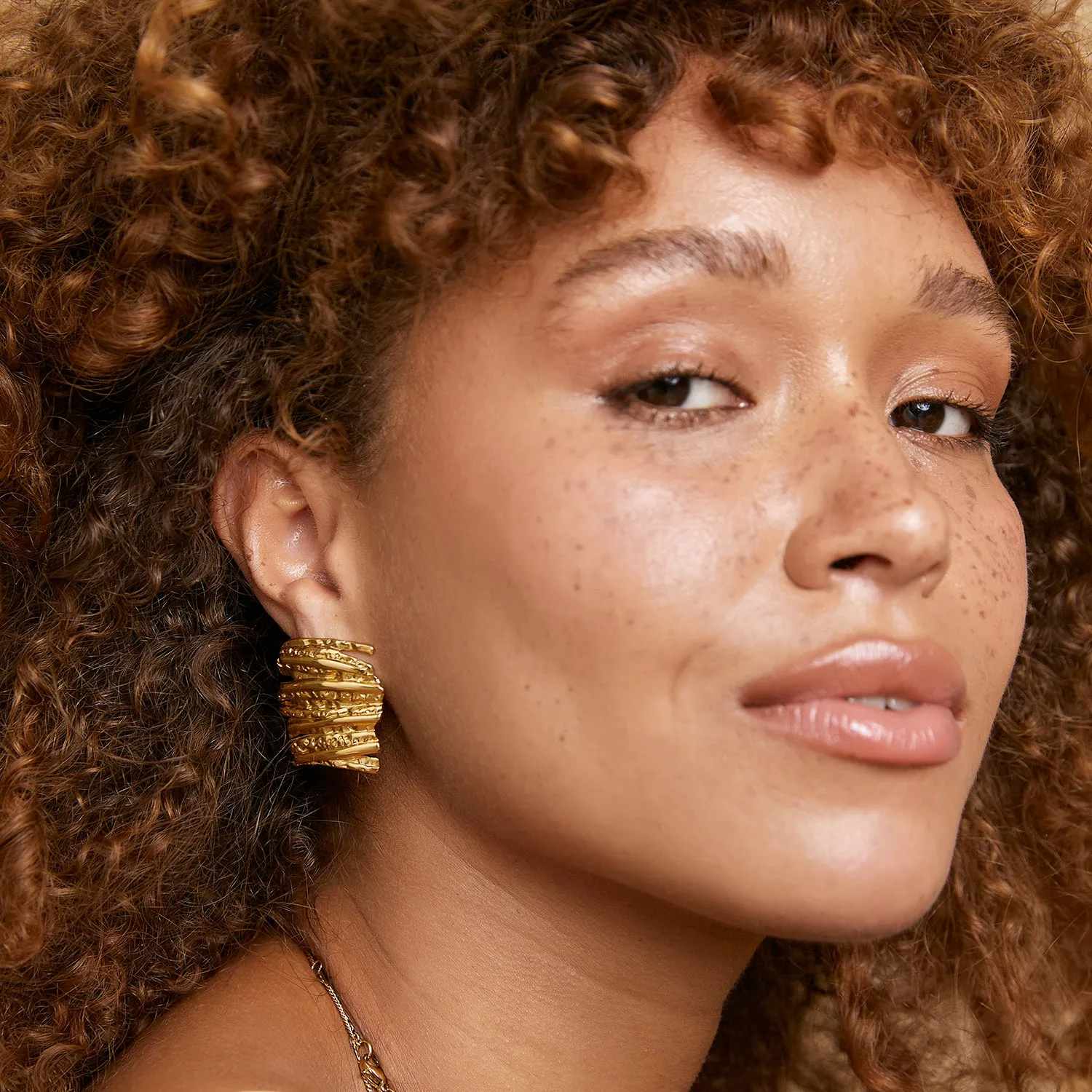 Iris Gold Earrings sold by Arms Of Eve product image thumbnail 3