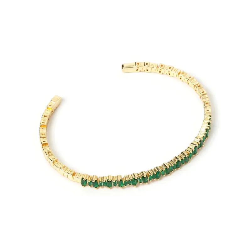 Suki Gold Cuff Bracelet - Emerald sold by Arms Of Eve