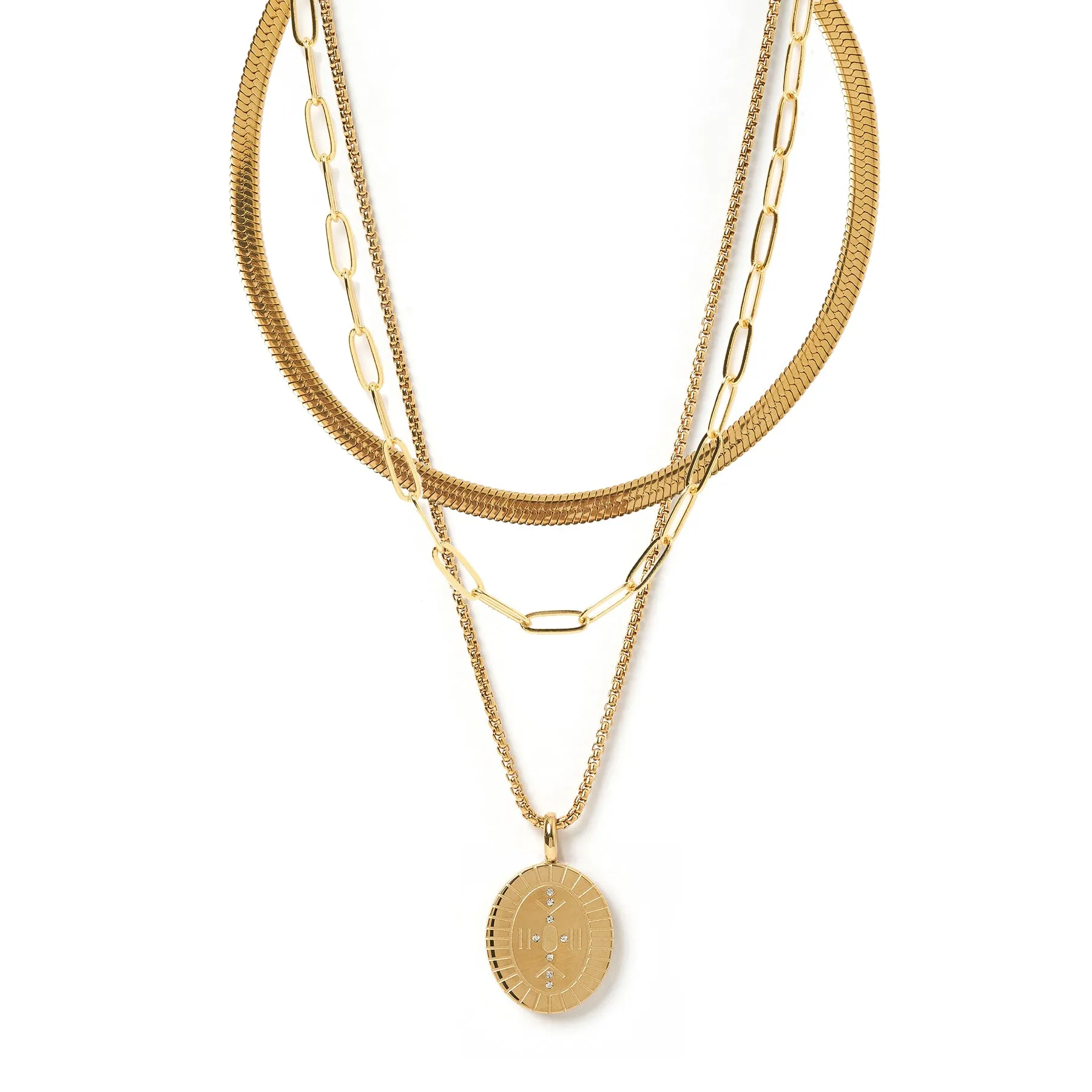 In The Groove Necklace Stack sold by Arms Of Eve