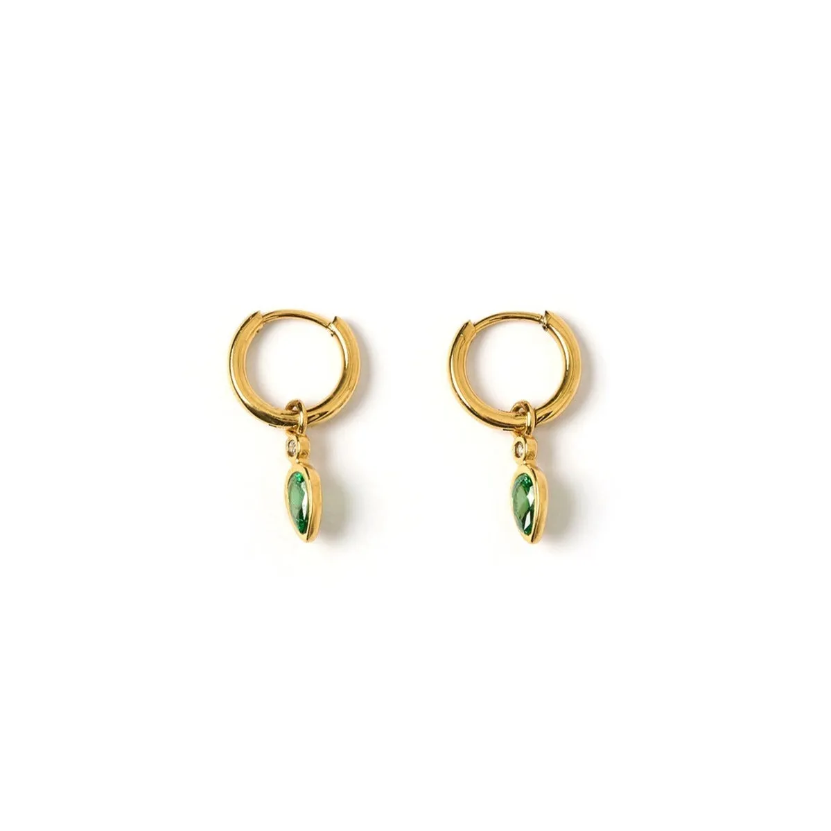 Daisy Gold Earrings - Emerald sold by Arms Of Eve product image thumbnail 4