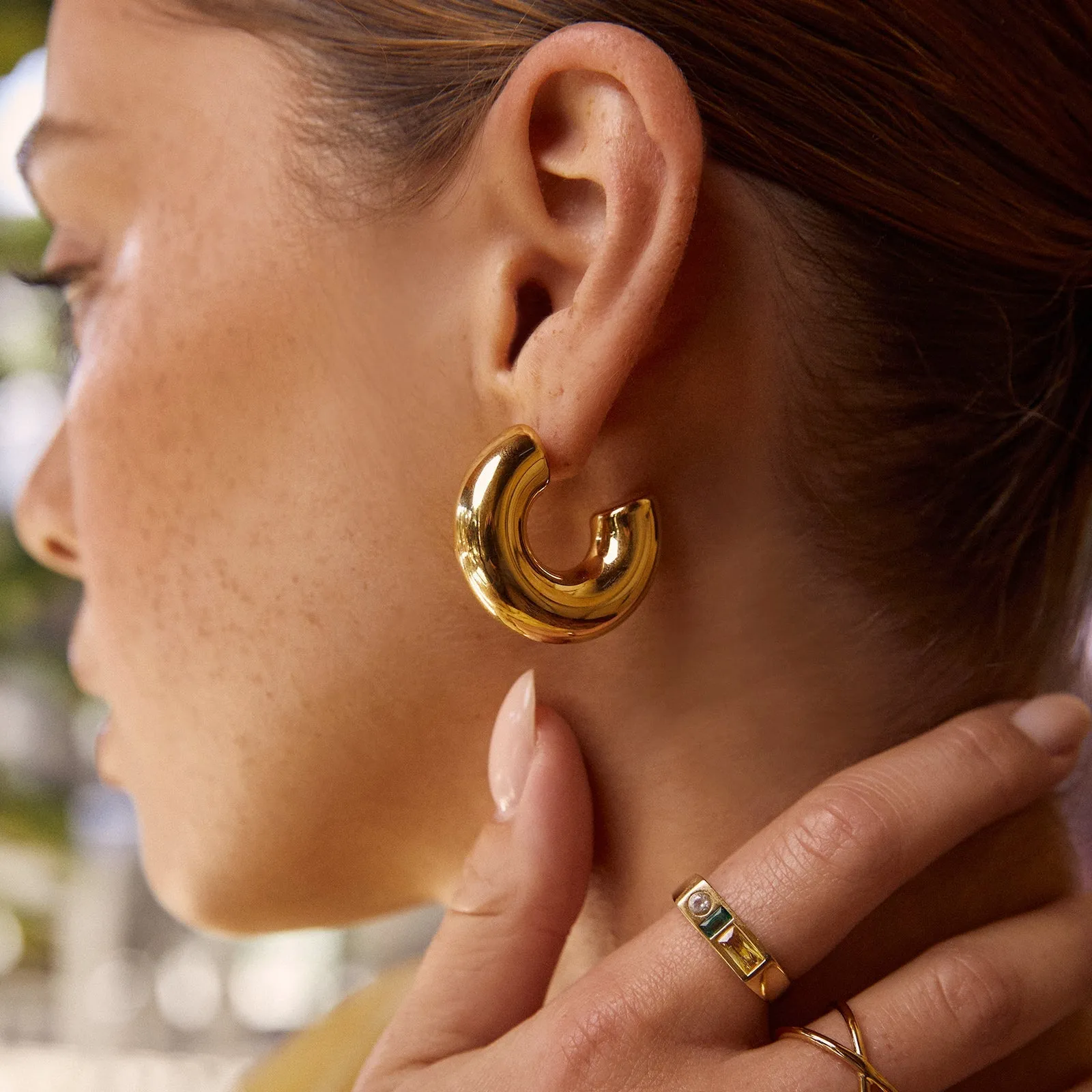 Bella Gold Earrings sold by Arms Of Eve product image thumbnail 2