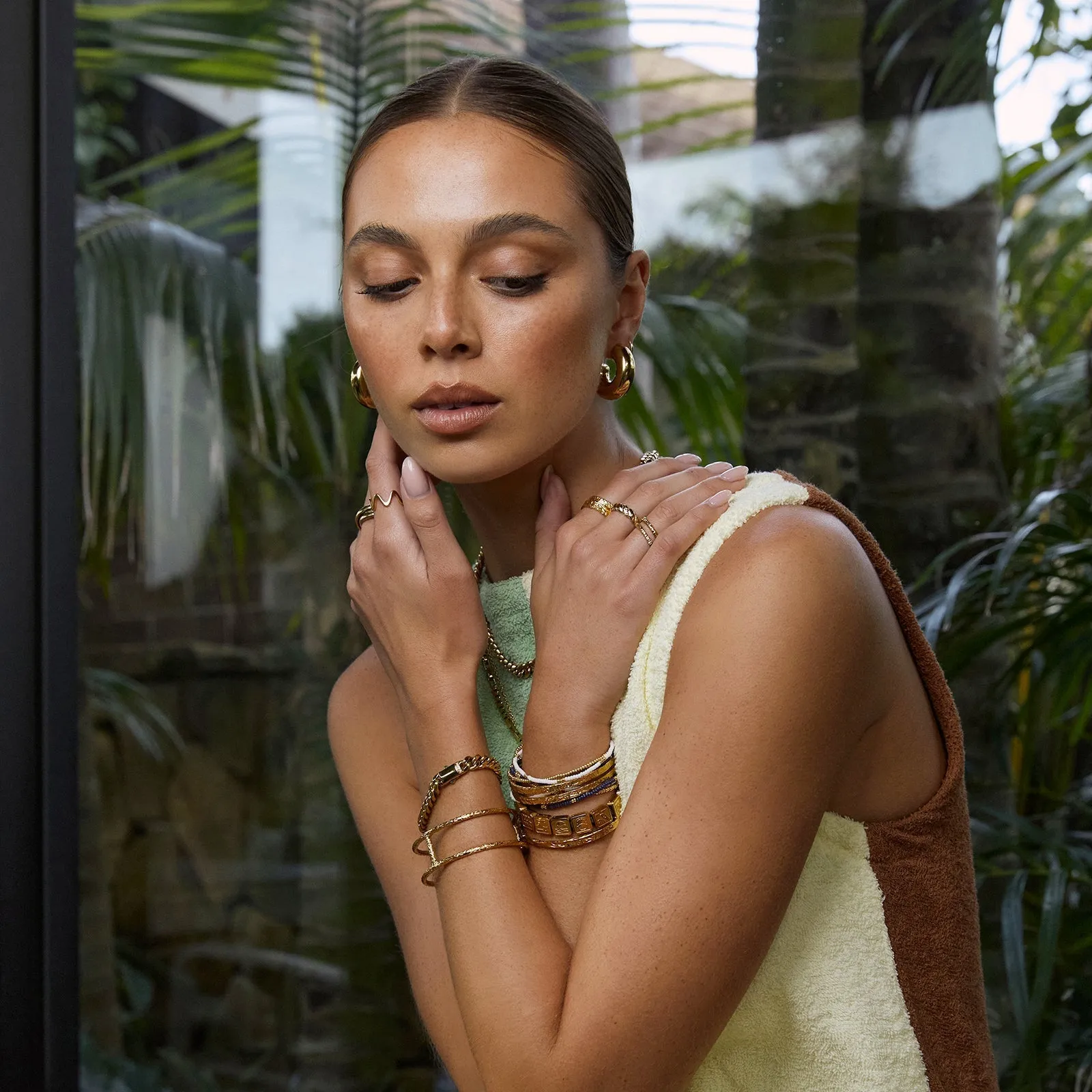 Bella Gold Earrings sold by Arms Of Eve product image thumbnail 3