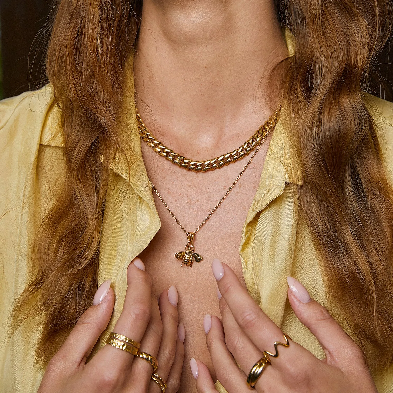 Honey Bee Gold Necklace sold by Arms Of Eve product image thumbnail 3