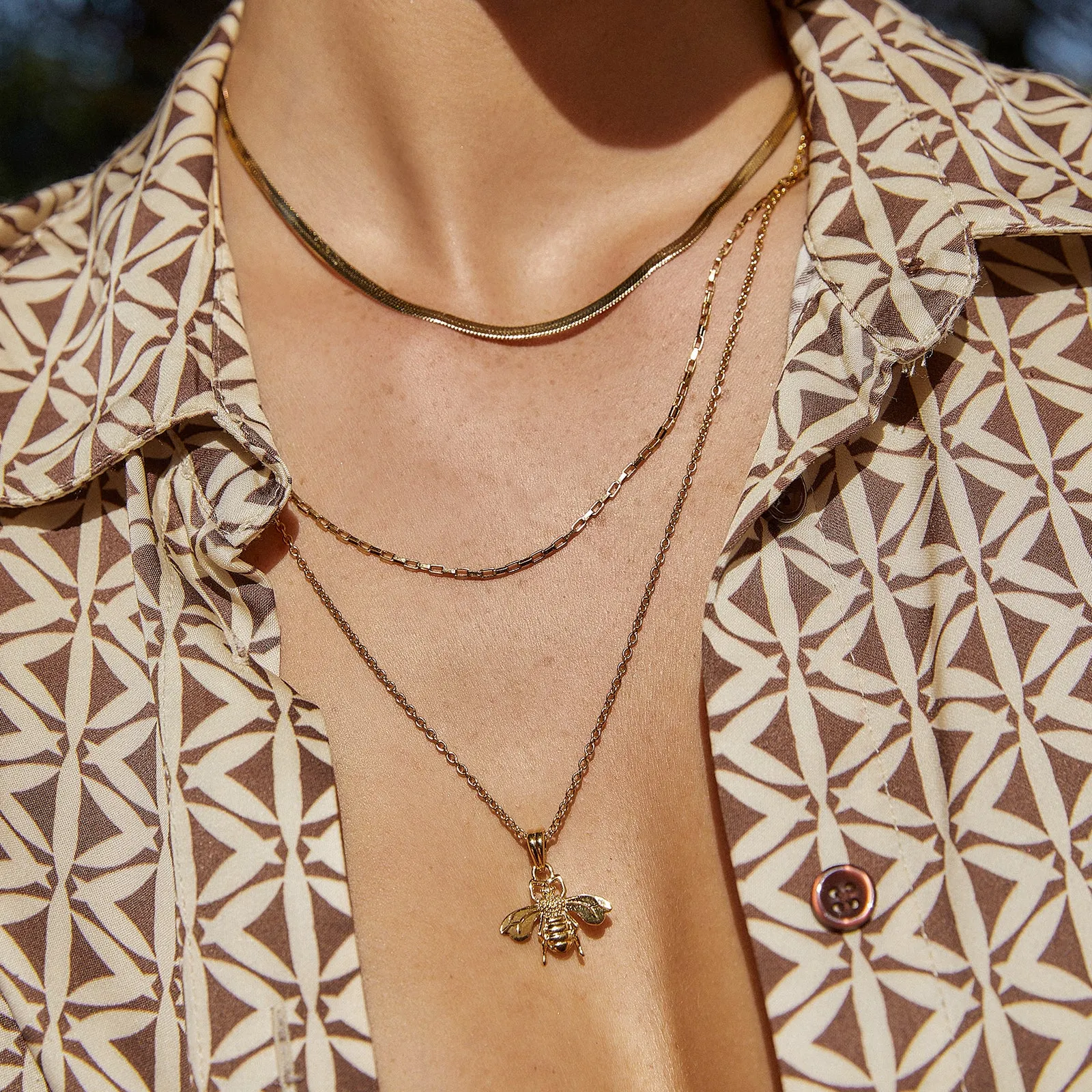 Honey Bee Gold Necklace sold by Arms Of Eve product image thumbnail 2