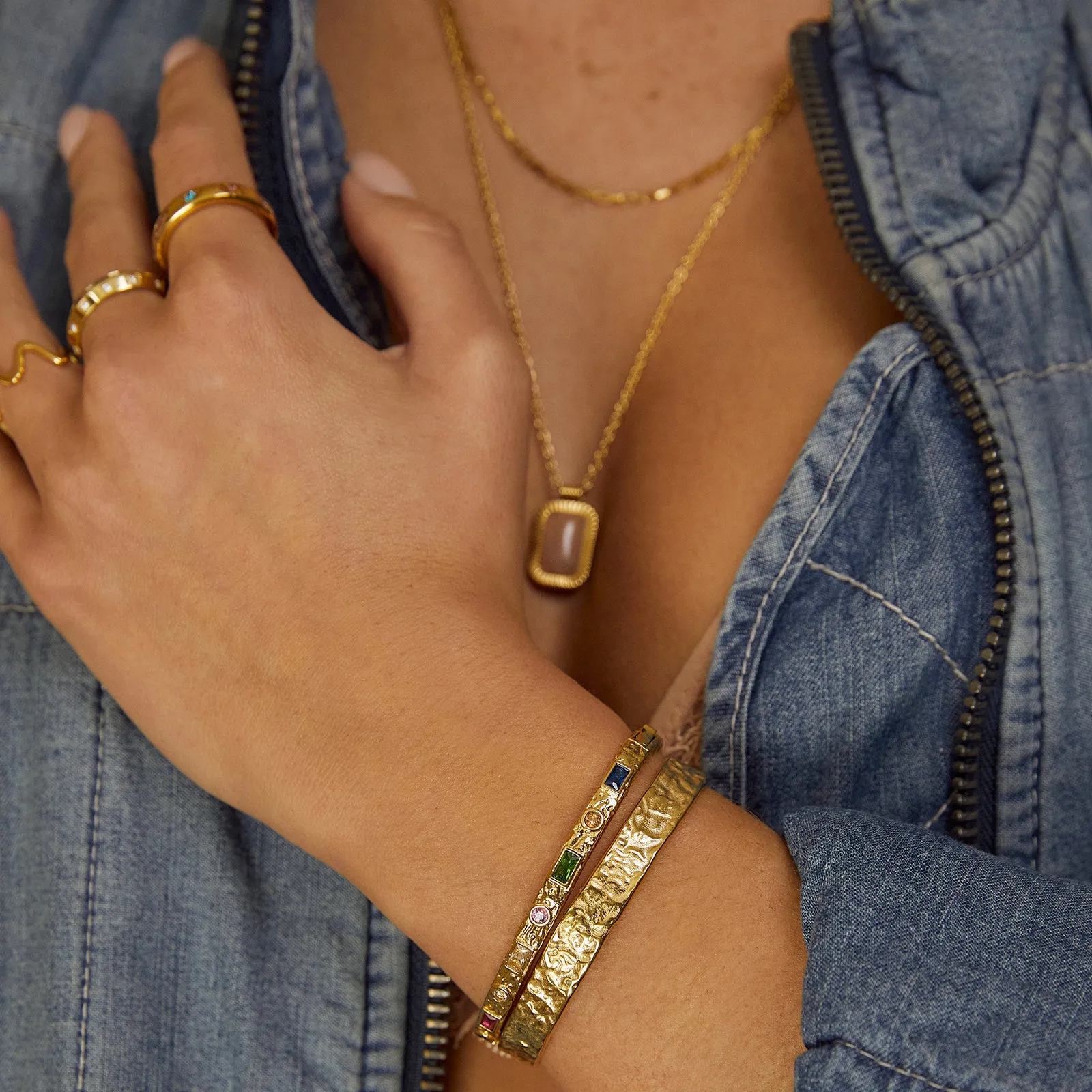 Melrose Gold Cuff Bracelet sold by Arms Of Eve product image thumbnail 4