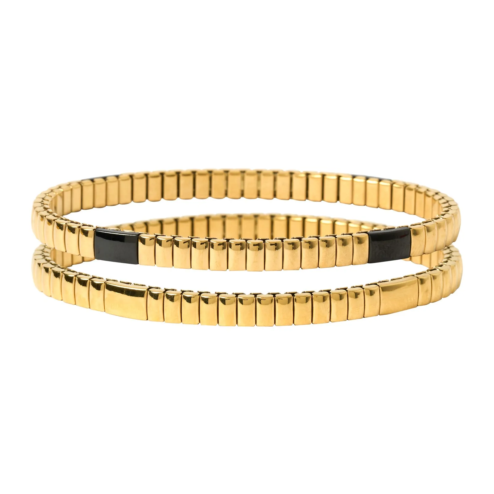 Onyx Bracelet Stack - Two Toned sold by Arms Of Eve