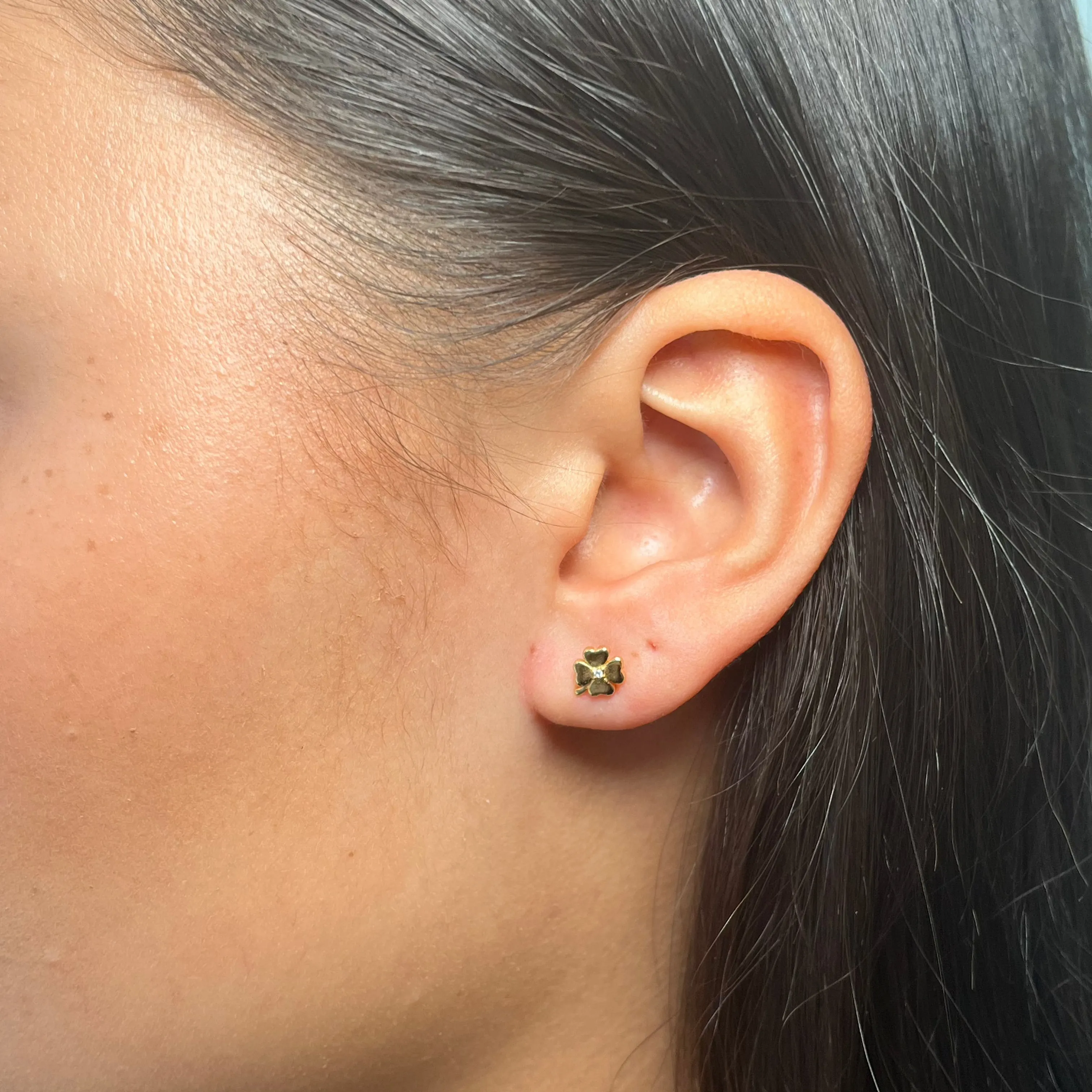 Four Leaf Clover Gold Studs sold by Arms Of Eve product image thumbnail 3