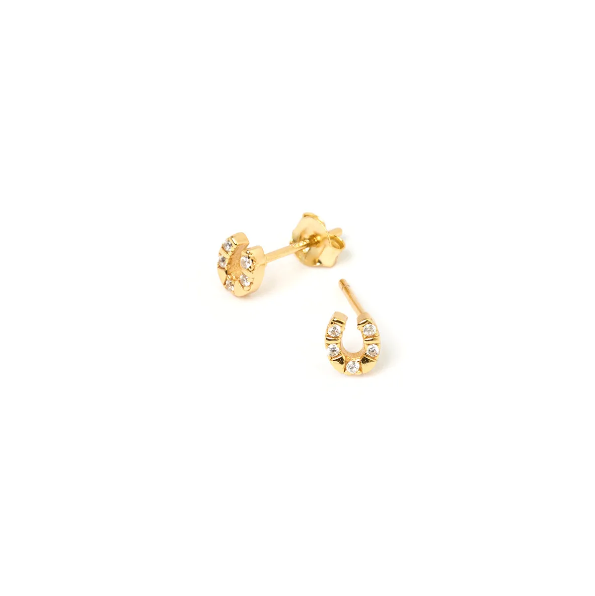 Lucky Horseshoe Gold Studs sold by Arms Of Eve product image thumbnail 4