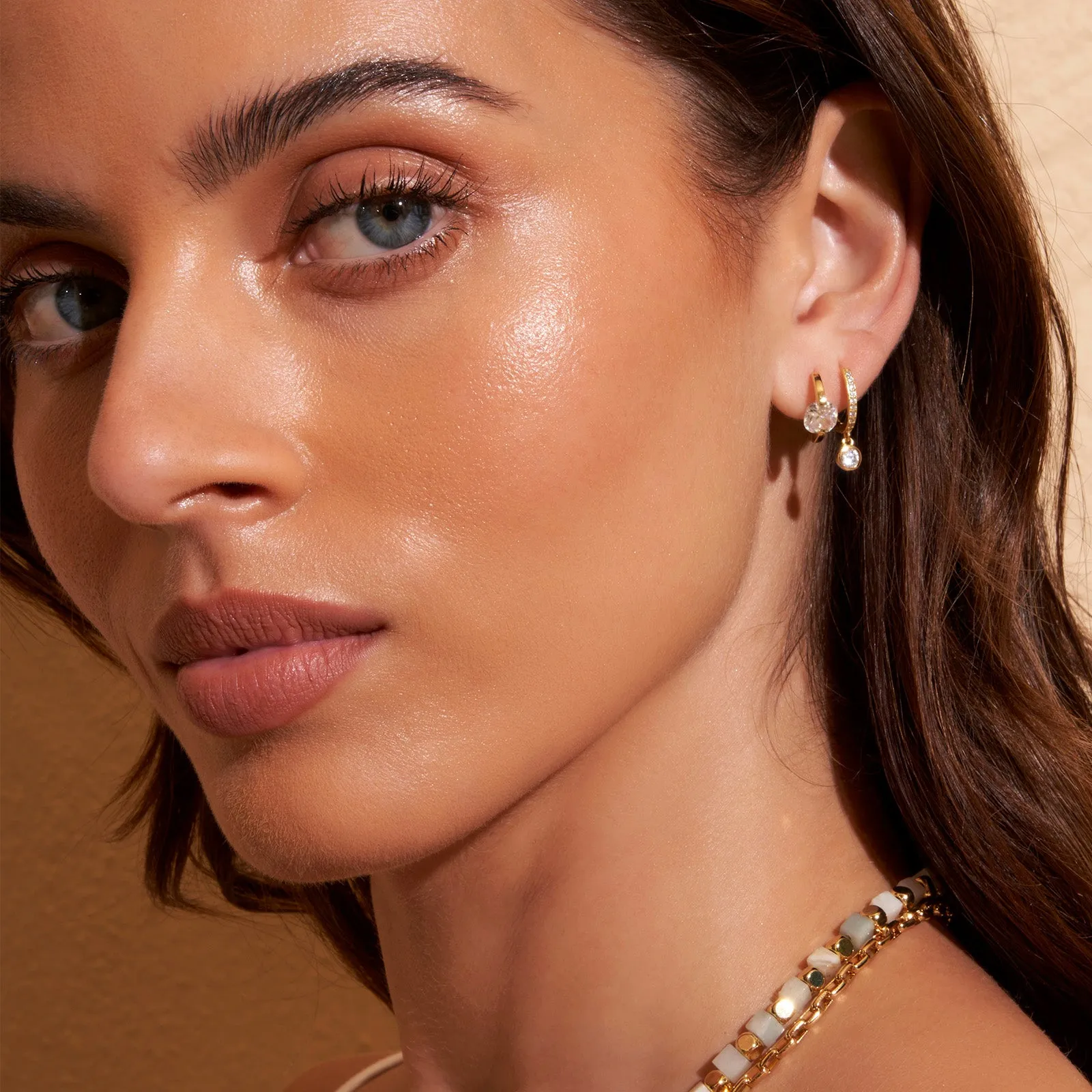 Rhodes Gold Earrings - Stone sold by Arms Of Eve product image thumbnail 4