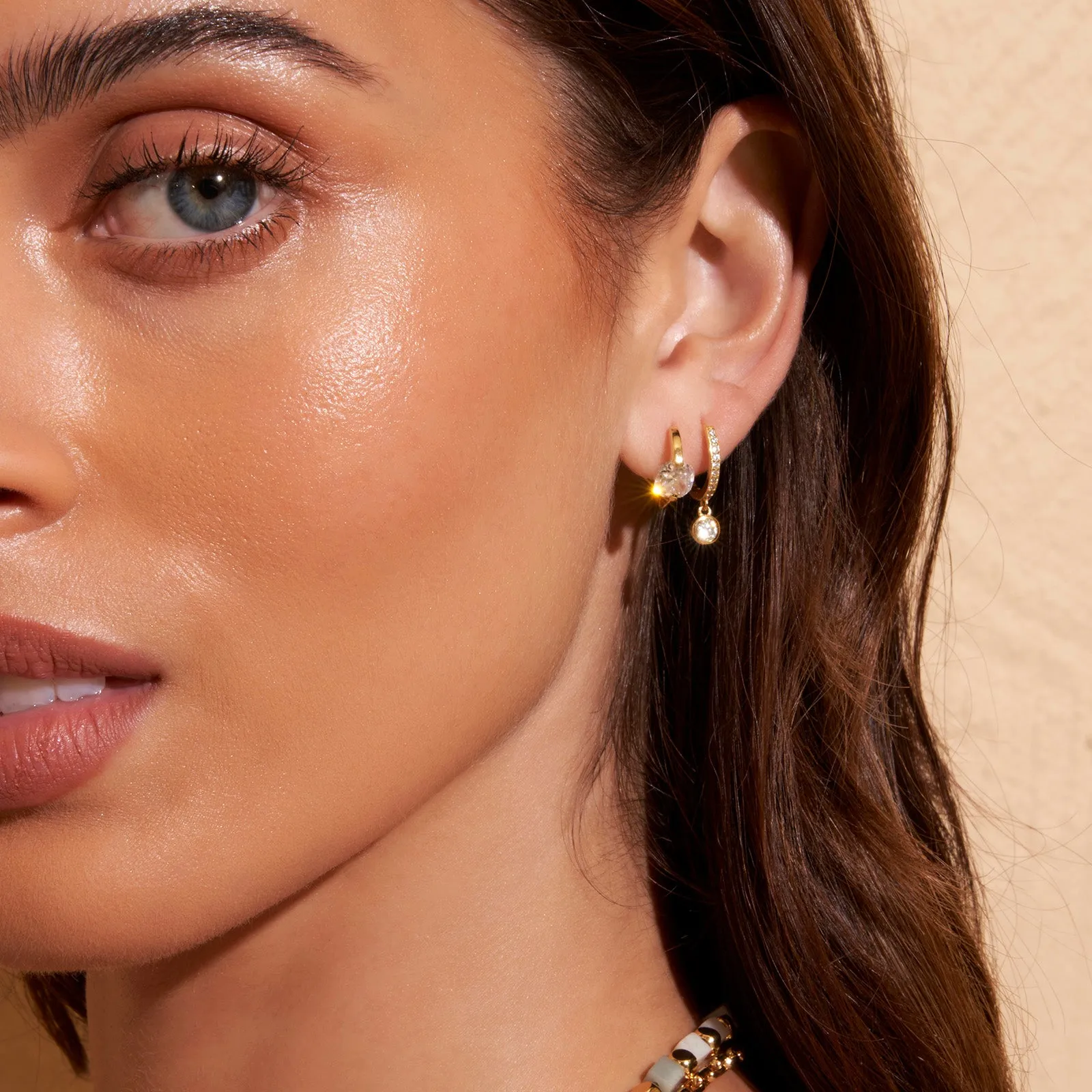 Rhodes Gold Earrings - Stone sold by Arms Of Eve product image thumbnail 2