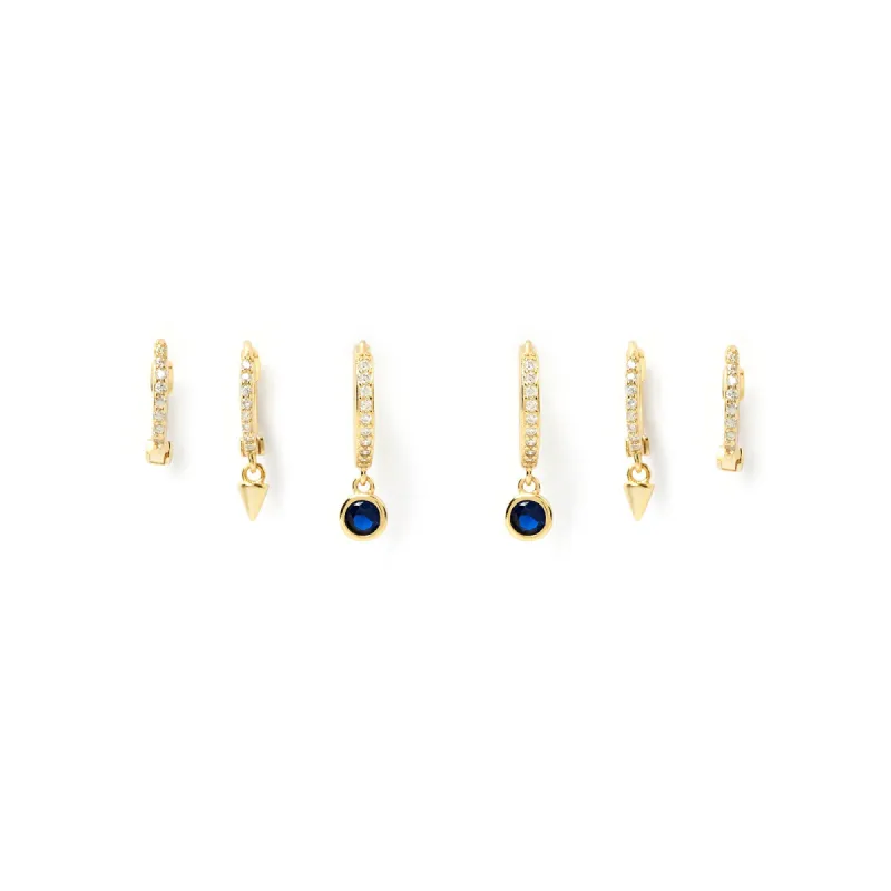 Glitter Earring Stack - Sapphire sold by Arms Of Eve