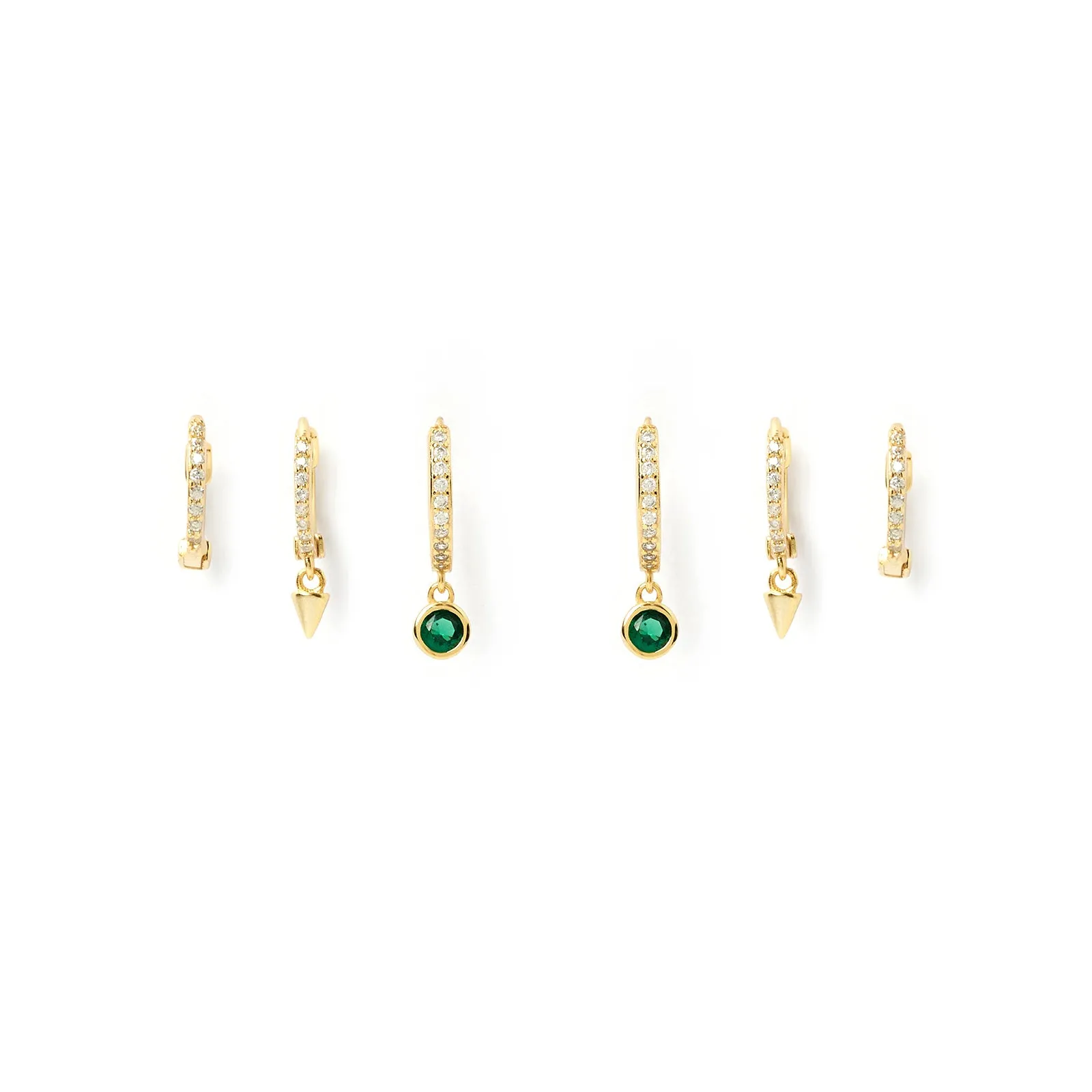 Glitter Earring Stack - Emerald sold by Arms Of Eve