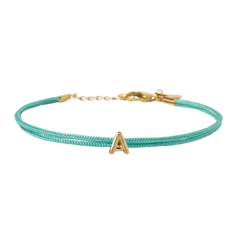 Alphabet String Bracelet - Sky sold by Arms Of Eve