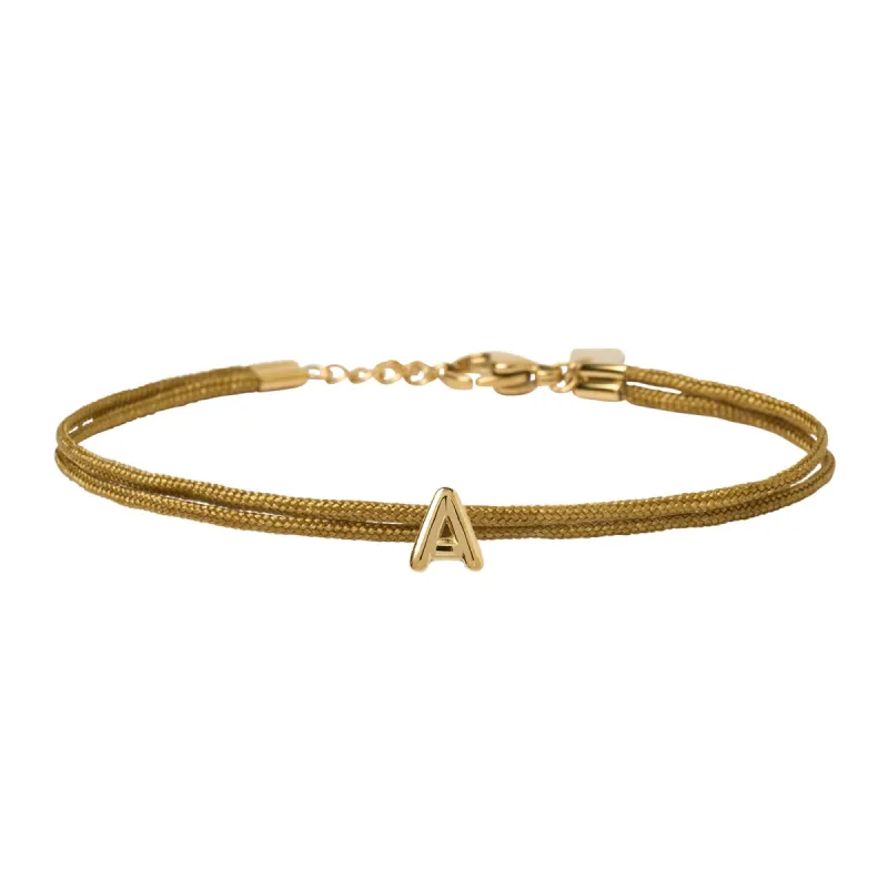 Alphabet String Bracelet - Coffee sold by Arms Of Eve
