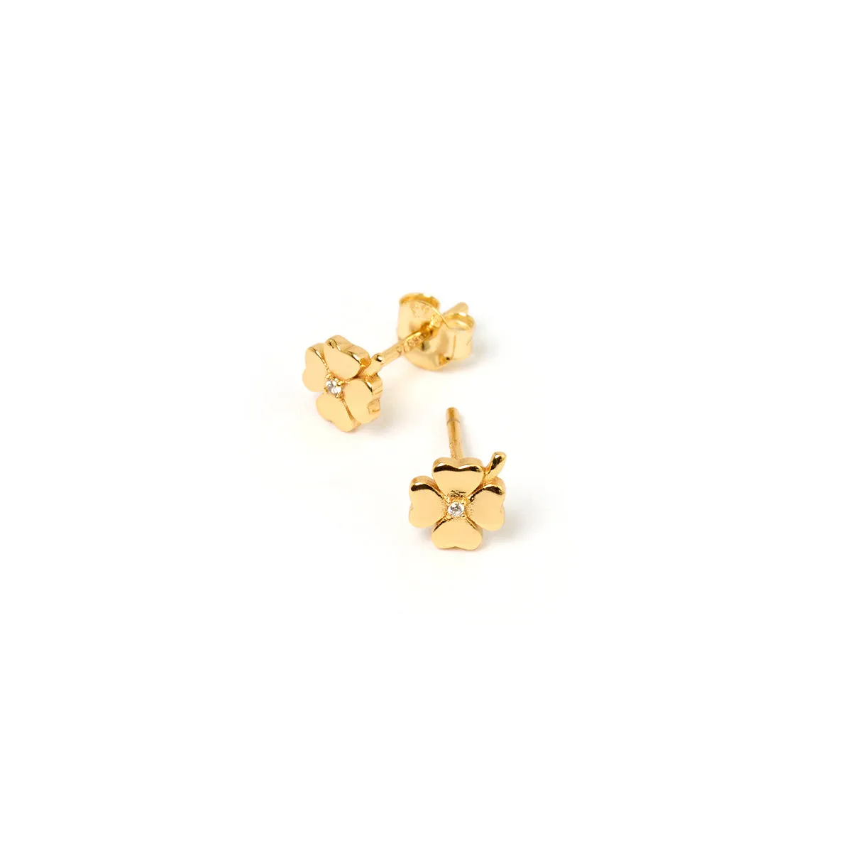 Four Leaf Clover Gold Studs sold by Arms Of Eve product image thumbnail 4