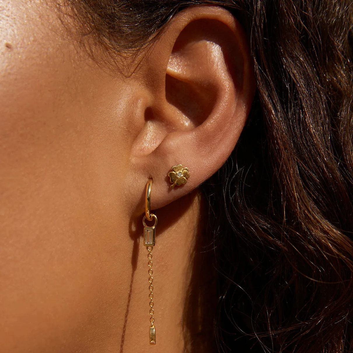 Four Leaf Clover Gold Studs sold by Arms Of Eve product image thumbnail 2