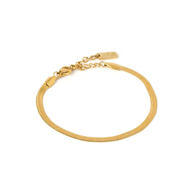 Sylvia Gold Snake Chain Bracelet sold by Arms Of Eve