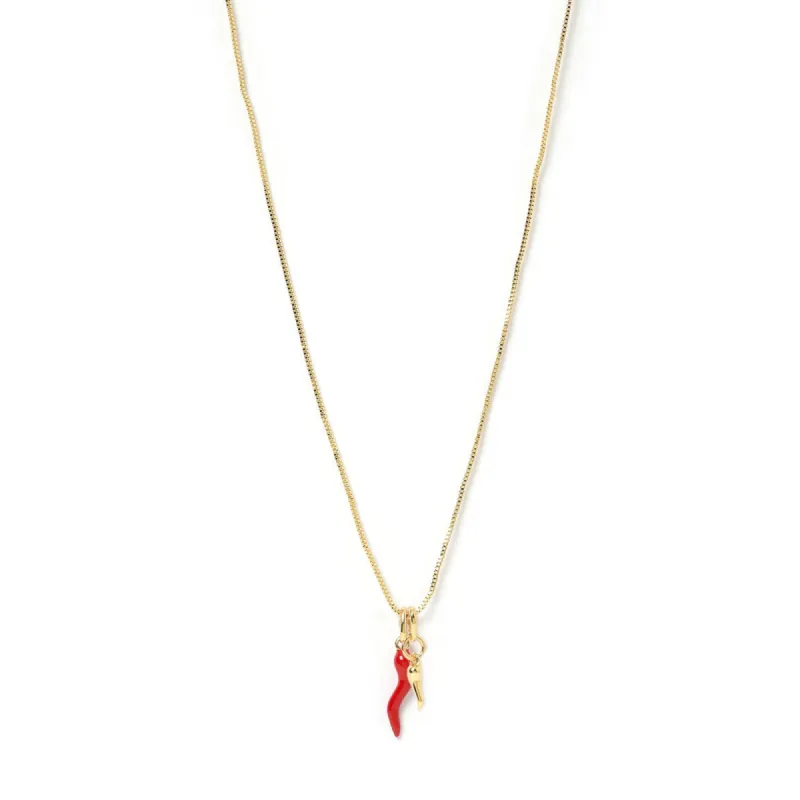 Double Cornicello Charm Combo Necklace sold by Arms Of Eve