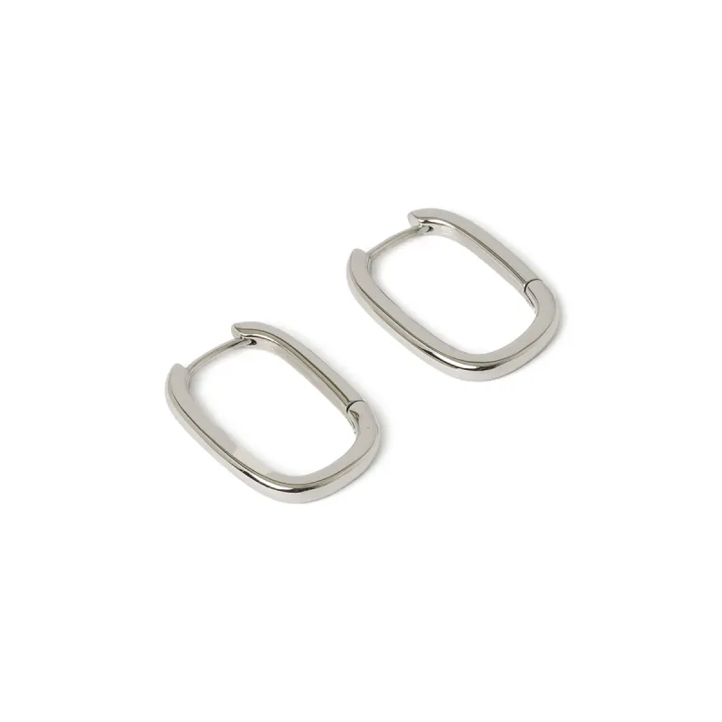 Link-Up Silver Hoop Huggies - Large sold by Arms Of Eve